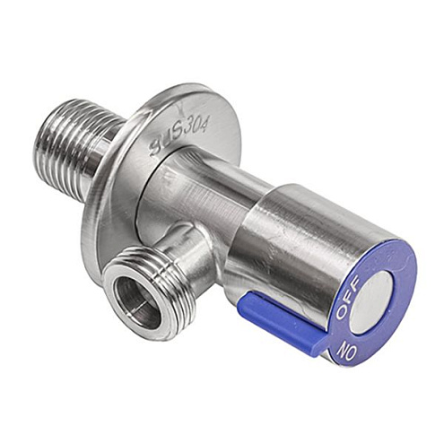 Кран угловой керамическая кран-букса 1/2'' - 1/2'' нар/нар AISI304: фотография 1