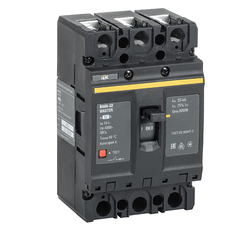 Выключатель автоматический 3п 32А 25кА ВА88-32 MASTER IEK SVA10-3-0032-02: фотография 1