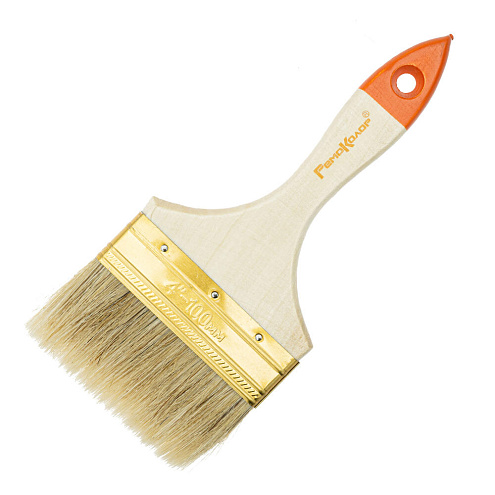 Кисть "Стандарт", 100мм, натуральная щетина, для всех ЛКМ, РемоКолор: фотография 1