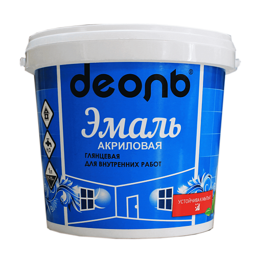 Эмаль акриловая ДЕОЛЬ, универсальная, белая глянцевая 0,75л: фотография 1