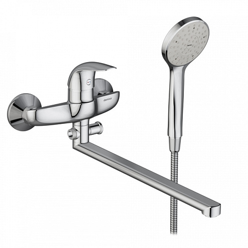 319500001 Eclipse, смеситель для ванны и душа с универсальным изливом и душевым комплектом, хром: фотография 1