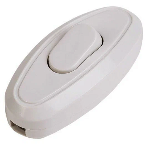 Выключатель-кнопка 6А 250ВON-OFF на электропровод для настольной лампы/бра бел. Rexant 36-3016: фотография 1