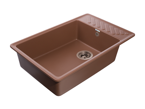 Мойка GRANFEST QUARZ 51  1 чаша+крыло 760х480 терракот без сифона: фотография 1