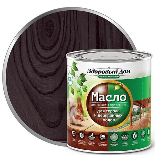 Масло для террас и деревянных полов "Здоровый Дом", Венге, 0,75л: фотография 1