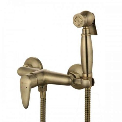 Смеситель Lemark "Прамэн" LM3318B настенный с гигиеническим душем бронза: фотография 1
