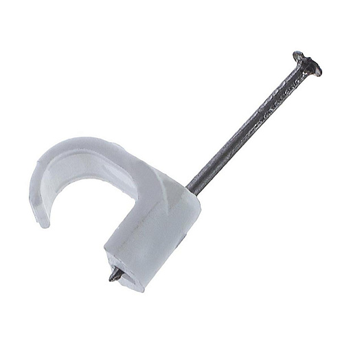 Скоба для электрокабеля 10мм плоская 50шт: фотография 1