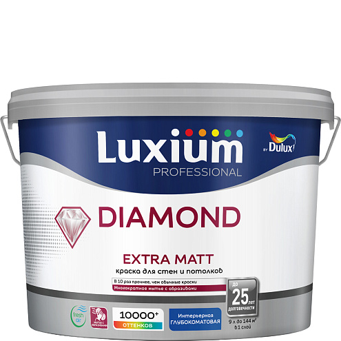 Краска Luxium Professional Diamond Extra Matt глубокоматовая BC,  9л: фотография 1